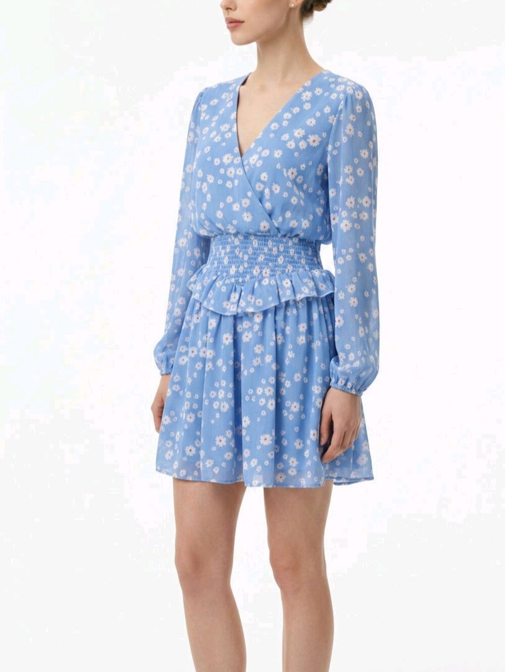 ASOS Floral Smock and Ruffle Waist Mini Dress